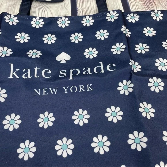KATE SPADE Navy Daisy Large Cotton Canvas Bag - Picture 4 of 11